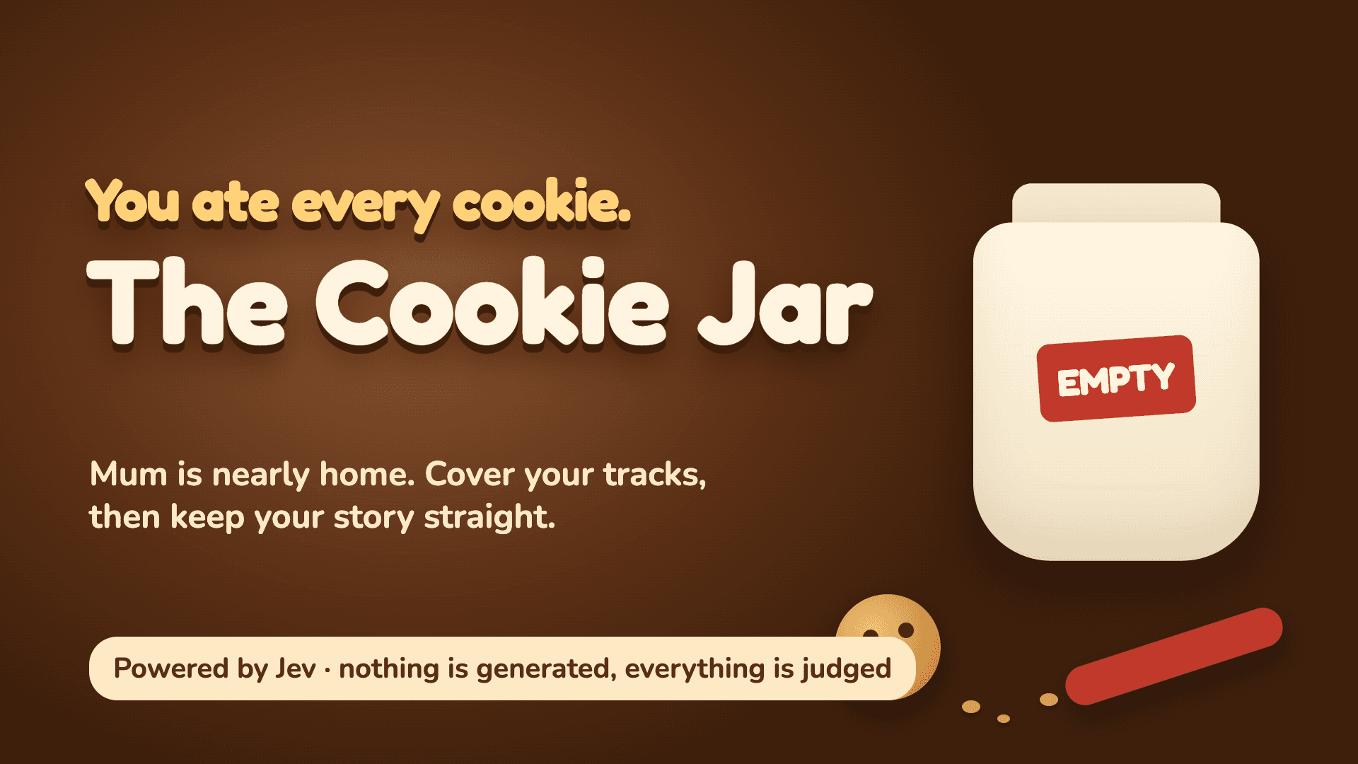 The Cookie Jar cover with an empty jar and the words You ate every cookie